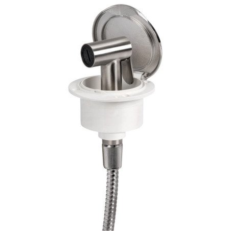 Boîtier douchette de pont Classic Evo Inox avec douchette inox Tige...