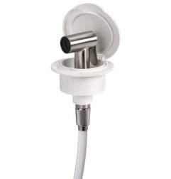 Boîtier douchette de pont Classic Evo blanc avec douchette inox Tig...