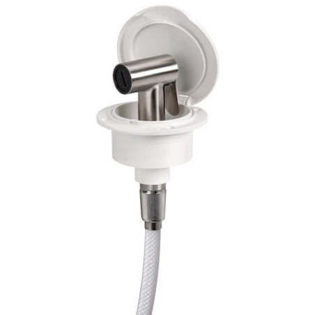 Boîtier douchette de pont Classic Evo blanc avec douchette inox Tig...