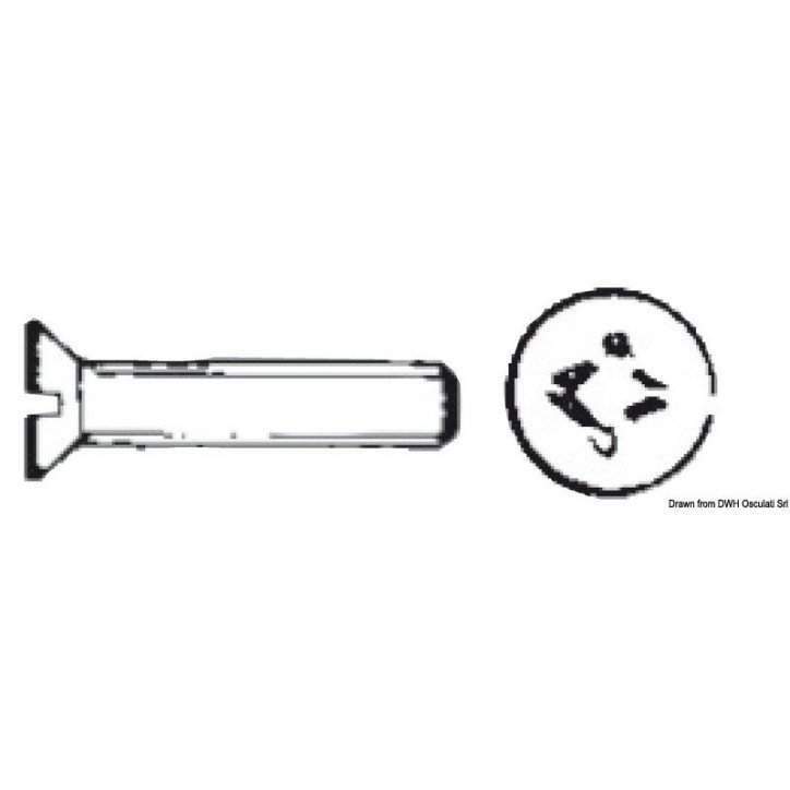 Vis tête conique fendue tournevis 3x16 mm AISI 316