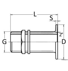 Passe-coque au ras laiton chromé 1"1/4 Osculati - Passe-coque tête ...
