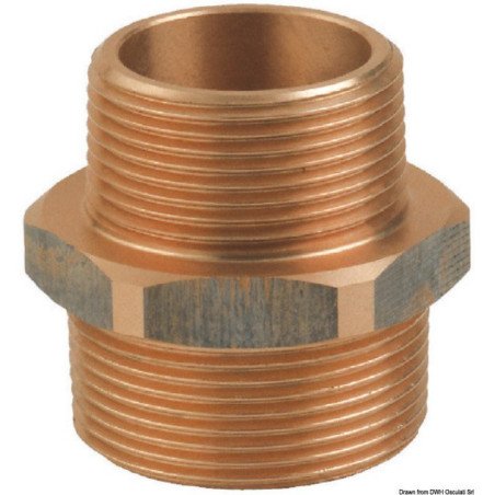 Embout réduit M-M en bronze GUIDI 3/4" x 1/2" - Embout fileté rédu...