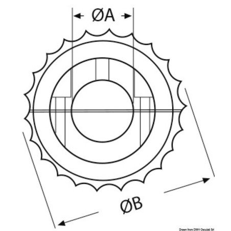 Coupe-orin inox axe 50 mm externe 120 mm
