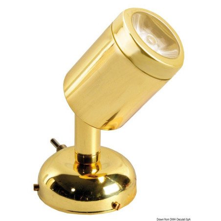 Spot articulé en laiton poli 1 x 3 W HD Osculati - Spot LED - disco...
