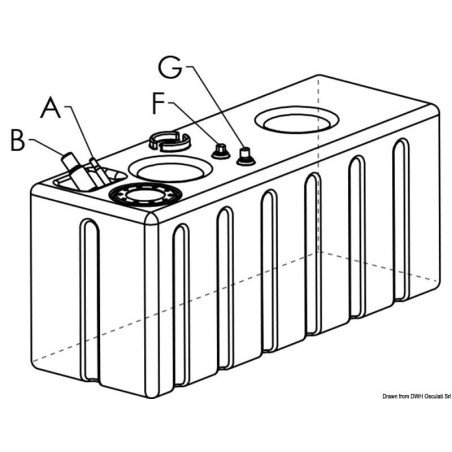 Réservoir carburant polyéthylène réticulé 336 l
