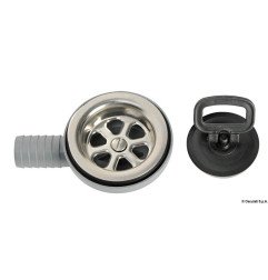 Bonde latérale 90°inox + moplen 25 mm