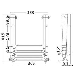 Echelle sous plate-forme coulissante extra large 4 marches XL