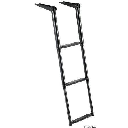 Echelle télescopique pour passerelle AISI 316 3 marche noir