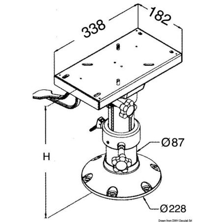 Base et colonne + support de siège H 295/395