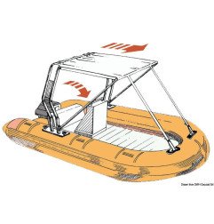 Taud télescopique pour roll-bar blanc 130 x 190 cm arrière