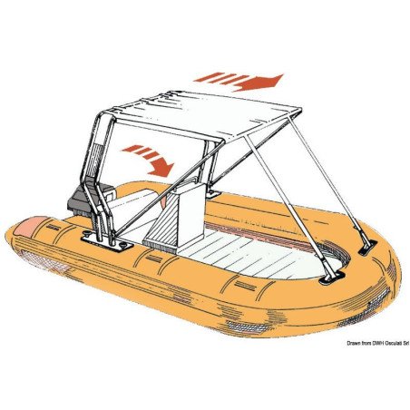 Taud télescopique pour roll-bar blanc 130 x 170 cm arrière