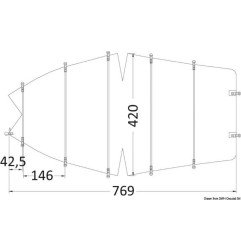 Bâche universelle 630/710 x 260 cm gris 300D