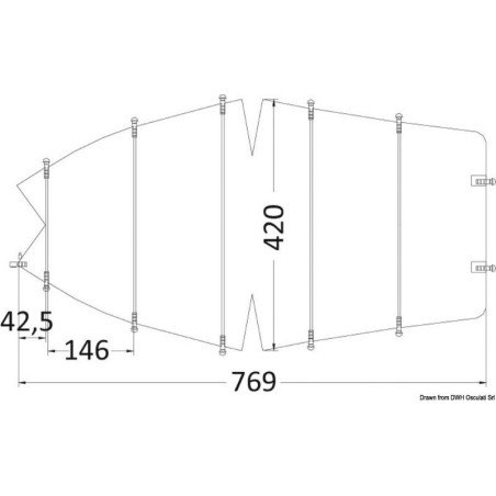 Bâche universelle 630/710 x 260 cm gris 300D