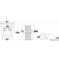 Anode pied zinc Volvo 63 pour 91 mm