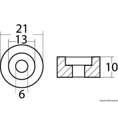 Anode rondelle aluminium hors-bord Suzuki 4/300 HP Osculati - Ronde...