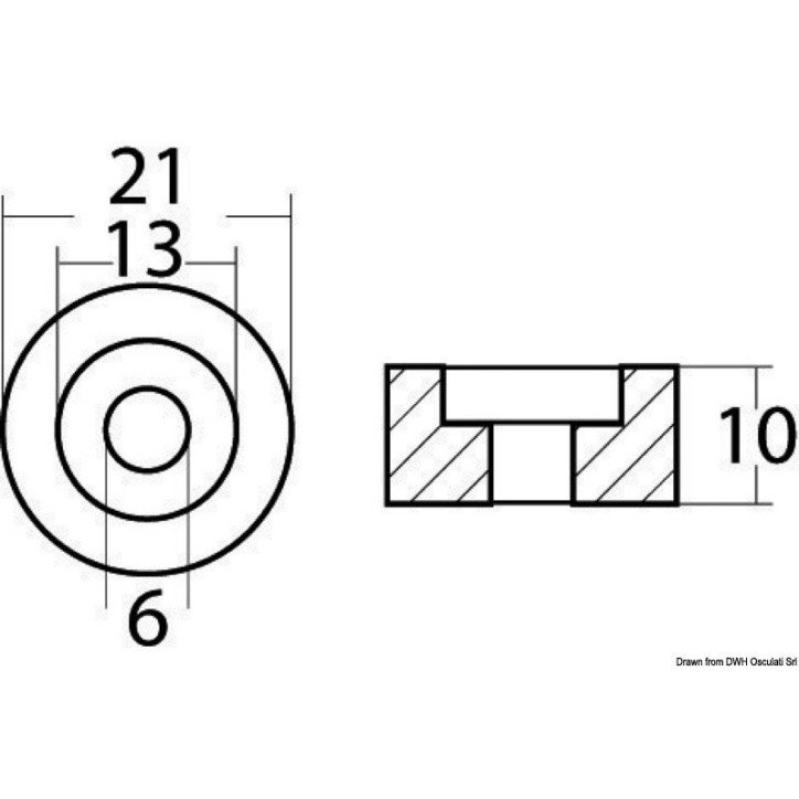 Anode rondelle aluminium hors-bord Suzuki 4/300 HP