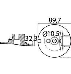 Anode aluminium plaque moteur 200/350 HP Yamaha Osculati - Plaque m...