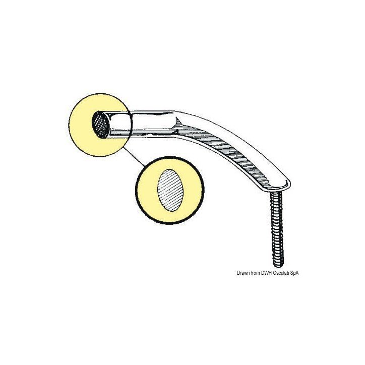 Main-courante ovalisée AISI 316 vis au dehors 915mm