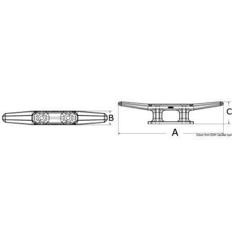Taquet taraudé nylon noir 144 mm