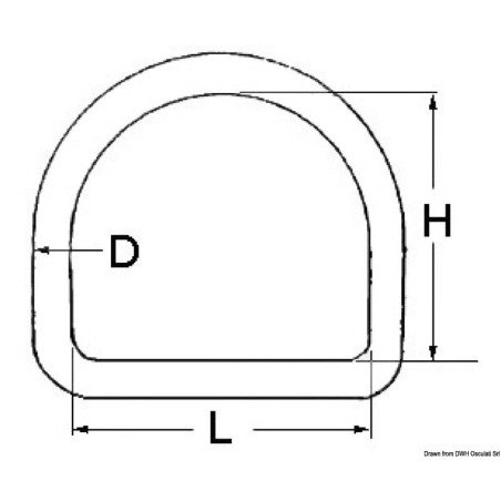 Anneau demi-rond 6x40 mm