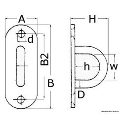Pontet base plate inox poli 26x80 mm