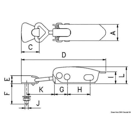 Fermeture à levier élastique 106 mm