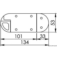 Bloque-porte ressort AISI 316 poli 134X53X16h
