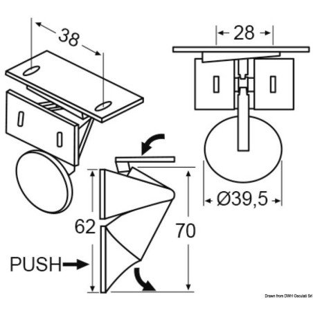 Fermeture pour portes AISI 316 28/33 mm