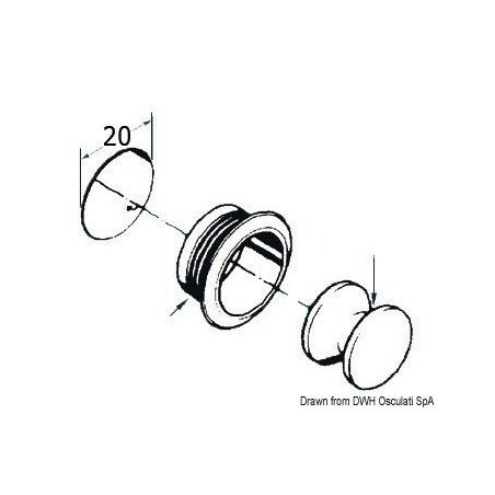 Mini déclic à bouton laiton chromé 16 mm