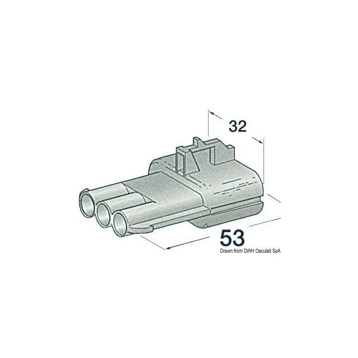 Connecteur étanche en plastique mâle 3 pôles