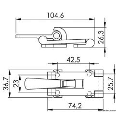 Grenouillère AISI 316 104,6 x 36,7 mm