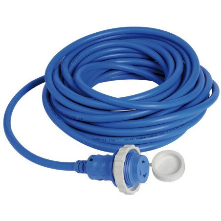 Fiche + câble 15 m bleu 30 A avec led témoin intégré Osculati - Câb...