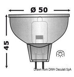 Ampoule halogène MR 16 12 V Osculati - Ampoule halogène à réflecteu...