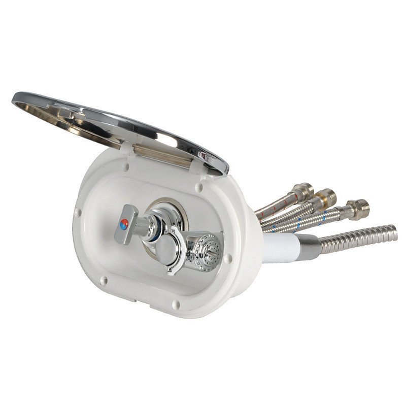 Coffret douche tuyau inox 2,50 m Osculati - Boîtier douchette de po...