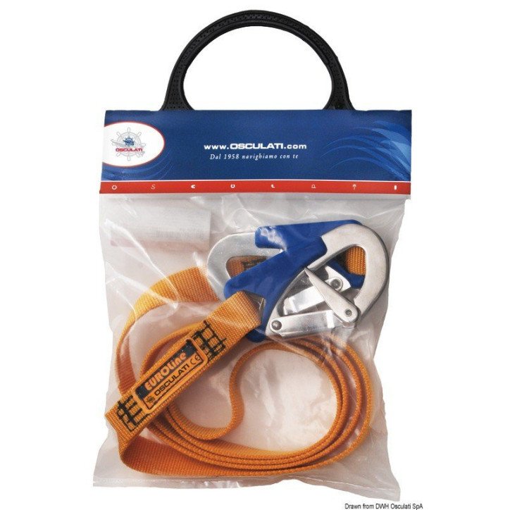 Ligne de vie Euro Lightline 2 m + 2 mousquetons ouverture rapide