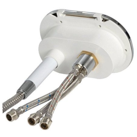 Coffret douche Oval tuyau PVC chromé 4m s.arrière Osculati - Boîtie...