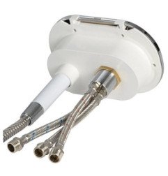 Coffret douche Oval tuyau PVC chromé 2,5 m Sortie douche arrière Os...