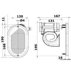 Avertisseur électropneumatique. HURRICANE chromé 24 V