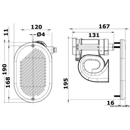 Avertisseur électropneumatique. HURRICANE chromé 12 V