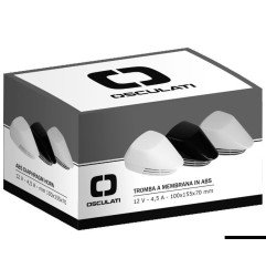 Avertisseur à membrane ABS blanc + chromé 12 V