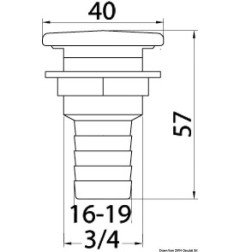 Event carburant laiton chromé Full Flush droit16mm