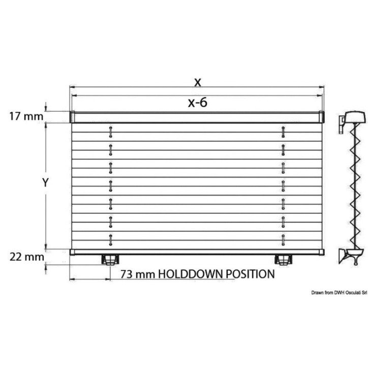 OCEANAIR Skysol Motion rideau plissé 550 x 640 mm