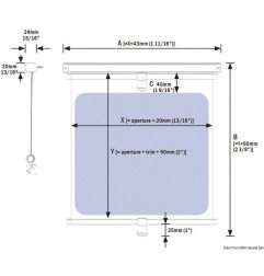 Rideau à enrouler Oceanair 720 x 320 mm Boîtier du rouleau blanc