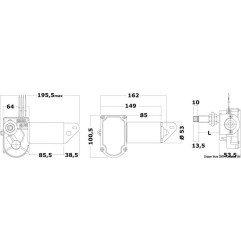 Moteur pour bras et brosses 12 V 20 W 25 mm