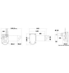 Moteur pour bras et brosses 550mm Max 12 V 20 W