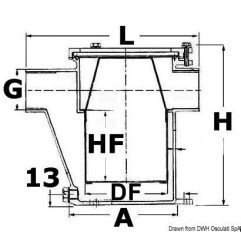 Filtre eau refroidissement moteur AISI 316 RINA 1"1/2