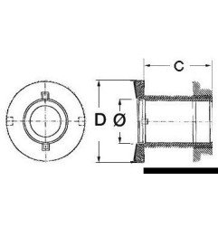 Passe-coque au ras AISI 316 polis miroir 1"1/2