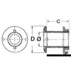 Passe-coque AISI 316 polis miroir long 1"1/4 x 112mm