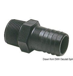 Embout male polycarbonate noir 1"