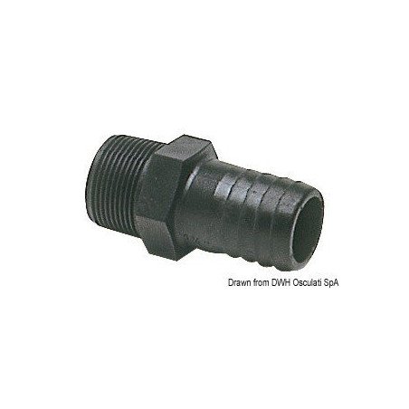 Embout male polycarbonate noir 1"